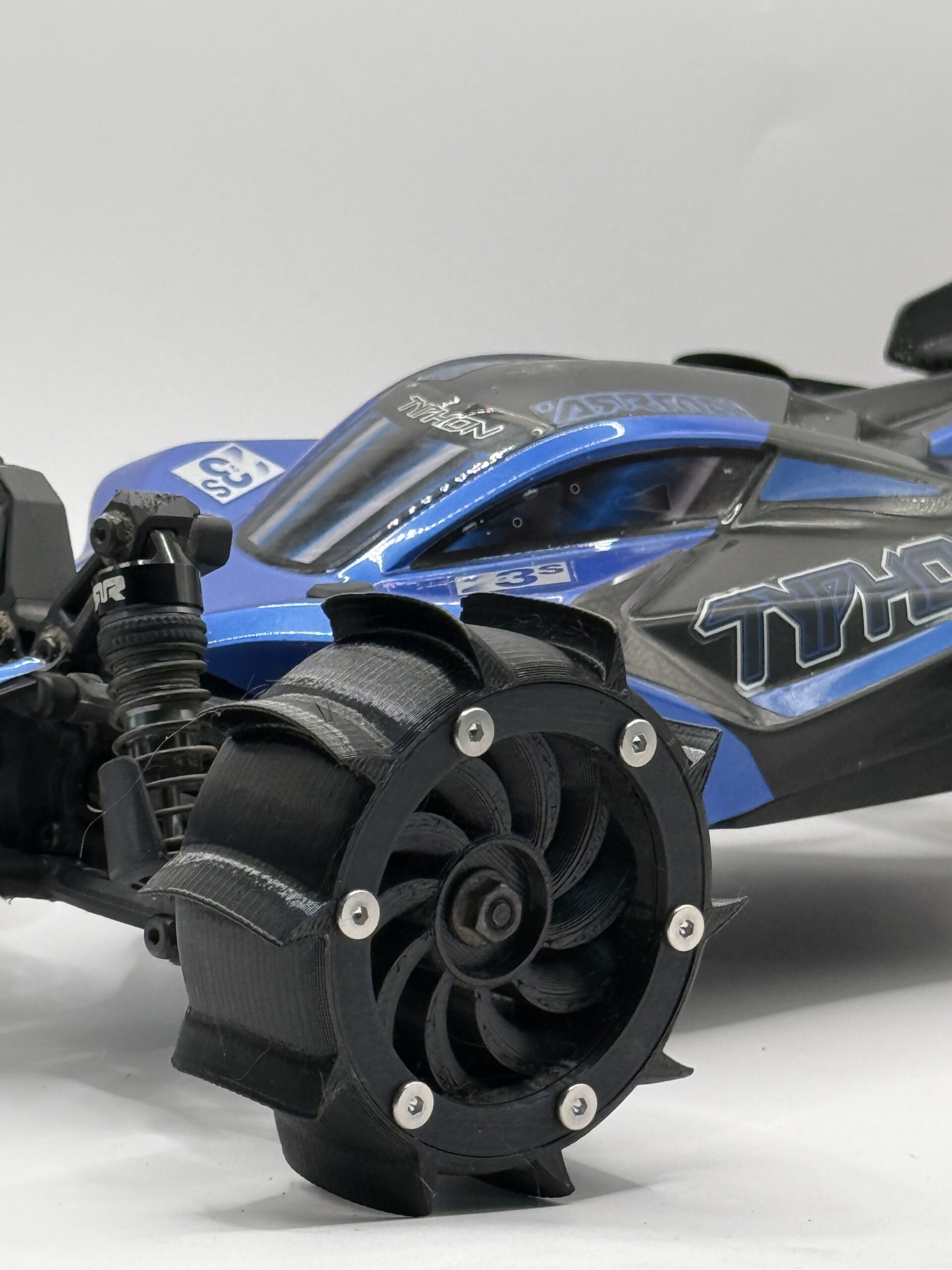 Small scale RC car prepared for sand